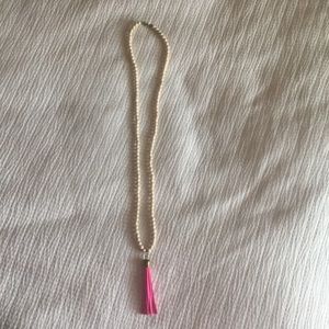 Pink tassel necklace